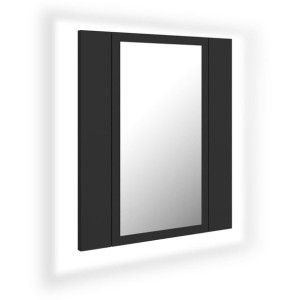 Szafka łazienkowa z lustrem i LED, szara, 40x12x45 cm