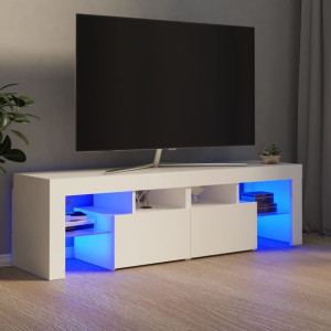 Lumarko Szafka pod TV z oświetleniem LED, biała, 140x35x40 cm