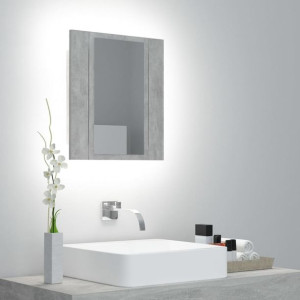 Lumarko Szafka łazienkowa z lustrem i LED, szarość betonu, 40x12x45 cm