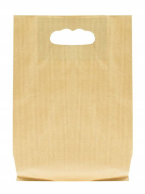 Torba Papierowa Fałdowa 20x8x30,5cm Uchwyt 25szt