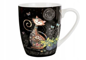 Stylowy Kubek 100% Jakościowa Porcelana Kot 360ml.