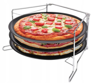 Stojak +3 Blachy Formy Do Pieczenia Pizzy Śr. 32cm