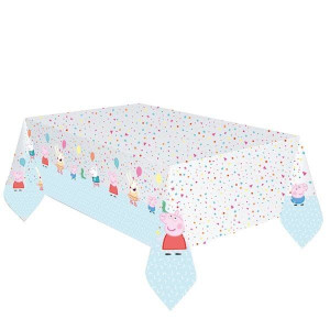 Obrus Plastikowy Biały Świnka Peppa 120x180 Cm