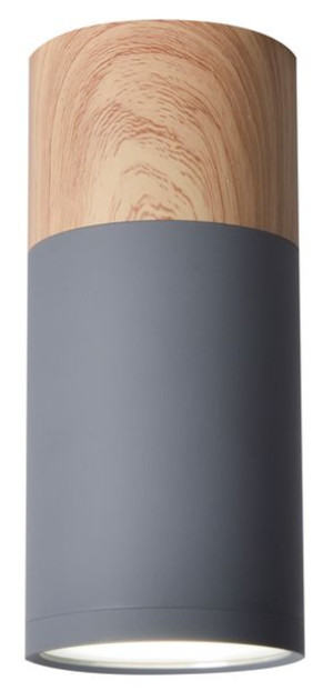 Tuba Lampa Sufitowa 1x15w Gu10 6,8/15 Szary+drewno