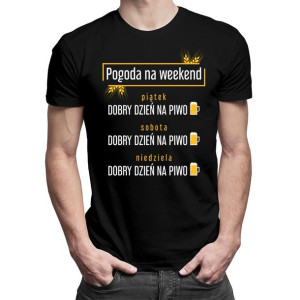 Pogoda na weekend - męska koszulka piwna