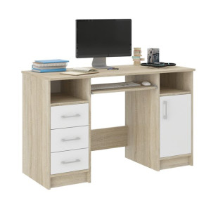 Biurko komputerowe stolik 120cm sonoma białe N11