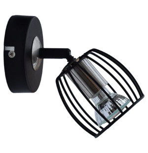 Zonk Kinkiet 1x3w Led Gu10 Czarny Matowy + Satyna Nikiel