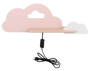 Cloud Lampa Kinkiet Ścienny 5w Led Iq Kids Z Przewodem Z Wł. I Wtyczką Różo