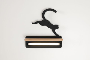 Cat Lampa Kinkiet Ścienny 5w Led Iq Kids Skaczący Czarny