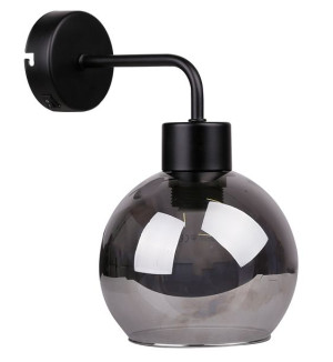 Lady Lampa Kinkiet Czarny 1x40w E27 Klosz Dymiony