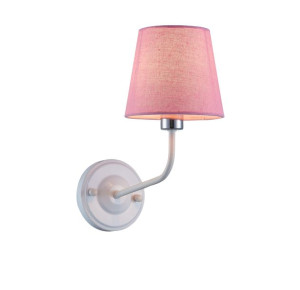 York Lampa Kinkiet 1x60w E14 Biały, Różowy Klosz