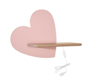 Heart Lampa Kinkiet 5w Led Iq Kids Z Przewodem Z Wł. I Wtyczką Różowy