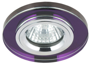 Ss-15 Ch/pu Mr16 Chrom Opr. Strop. Stała Okrągła Szkło Fioletowe