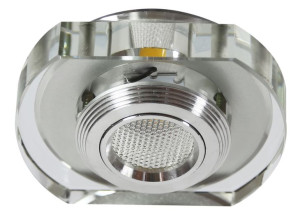 Ss-34 Al/tr 3w Led Cob 230v Opr. Strop. Stała Zaokrąglona Szkło Transparent