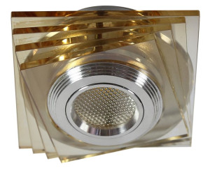 Ss-32 Al/am 3w Led Cob 230v Opr. Strop. Stała Kwadraty Szkło Bursztynowe