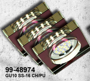 Zestaw Trzech Opraw Ss-16 Ch/pu 3x3w Gu10 Led Z Żarówką Led Chrom Opr. S