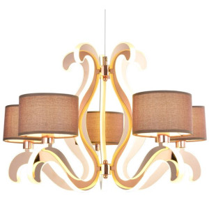 Ambrosia 3 Zwis 5x40w E14 + 43,4w Led Miedziany