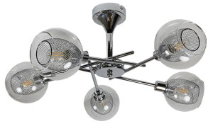 Ozzo Zwis 5x40w E14 Chrom Klosz Bezbarwny