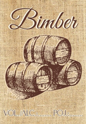 8x Etykiety NAKLEJKI butelki BIMBER alkohol 10cm