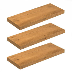 Półka Ścienna Wisząca 50 Cm Dąb 3 Sztuki Komplet!