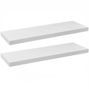 Półka Ścienna Wisząca 50 Cm Biała 2 Sztuki Komplet