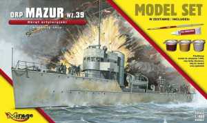 Model Mirage ORP MAZUR Okręt Artyleryjski 1:400 wz. 39