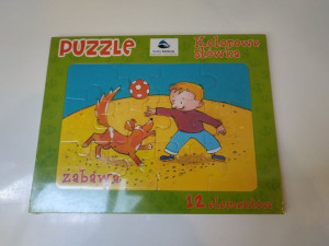 PUZZLE DREWNIANE RAMKOWE Zabawa dla dzieci 12 el
