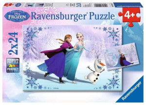 PUZZLE FROZEN Elsa i Anna 2x24 Kraina Lodu RAVENSBURGER 91157