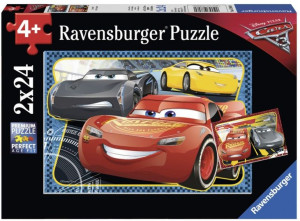 PUZZLE Auta 3 Cars Autka 2x24 RAVENSBURGER 78080