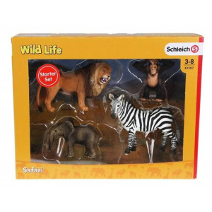 SCHLEICH 42387 Zestaw Safari lew słoń zebra małpa
