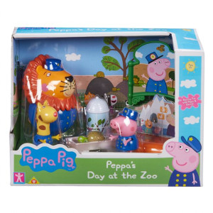 4w1 ŚWINKA PEPPA ZOO +3 FIGURKI lew żyrafa żółw