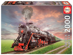 Puzzle PREMIUM 2000 Educa Lokomotywa parowa +KLEJ
