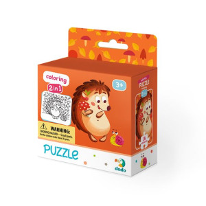 2w1 Puzzle Edukacyjne Dodo +kolorowanka Jeżyk Jeż
