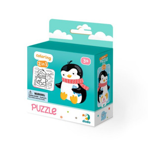 2w1 Puzzle Edukacyjne Dodo +kolorowanka Pingwinek