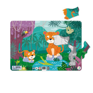 Puzzle Edukacyjne Dodo Ramkowe Lamparty 21 El.