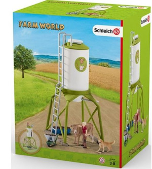 SCHLEICH 41429 8w1 krowa pies silos farma stajnia