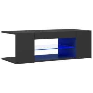 Szafka pod TV z oświetleniem LED, szara, 90x39x30 cm