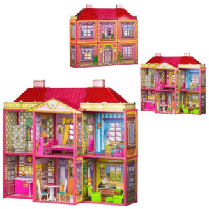 Domek Dla Lalek Willa + Meble 6 Pokoi Aż 95cm