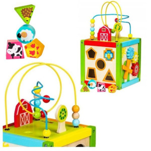 Kostka Edukacujna Motoryczna Klocki Drewniane Sorter