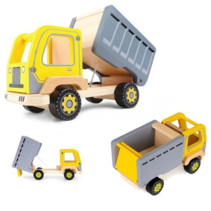Drewniana Wywrotka Śmieciarka Ciężarówka Ecotoys