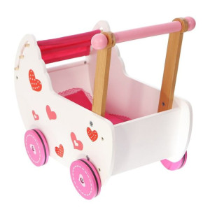 Wózek Dla Lalek Drewniany Z Pościelą Ecotoys