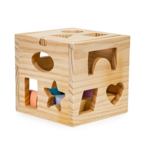 Kostka Edukacyjna Drewniana Sorter + Klocki