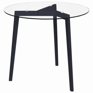 Stół jadalniany, przezroczysty, 80 cm, szkło hartowane