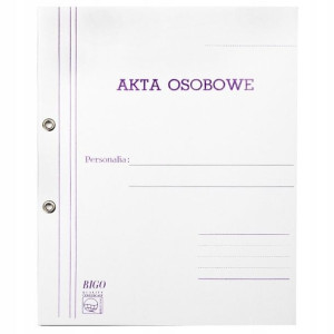Teczka na akta osobowe oczkowa biała A4 Bigo