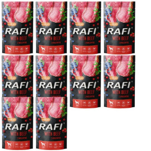 Pakiet Rafi Mokra Karma Dla Psa Wołowina, Borówka, Żurawina 10 x 500 g