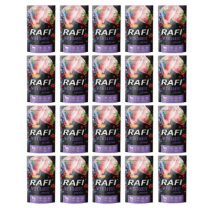 Pakiet Rafi Mokra Karma Dla Psa Królik, Borówka, Żurawina 20 x 500 g
