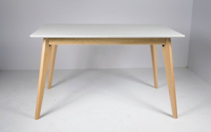 Stół rozkładany biały połysk skandynawski 160x90 +2x35cm