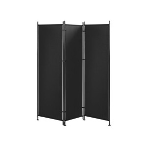 3-panelowy parawan pokojowy 160 x 170 cm czarny NARNI