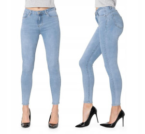 Spodnie Jeansy Rurki Push-Up Damskie 3711 r 68 cm