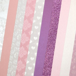 Karton papier ozdobny Mix różowy 210-250g 10ark